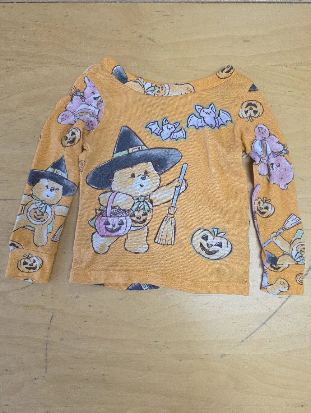 Care Bears Orange Halloween Witch Bear Pajama Set With Glow-in-the-Dark Fabric!